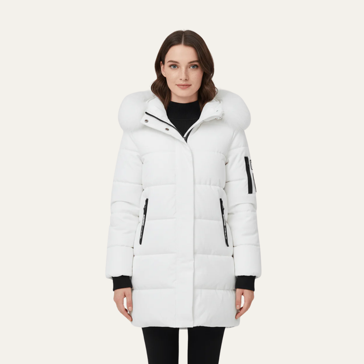 Womens Insulated Puffer Coat Mid-Length Quilted