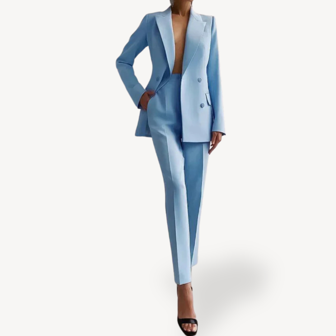 Womens Tailored Blazer and Trousers Set Formal Fit - BritishMode