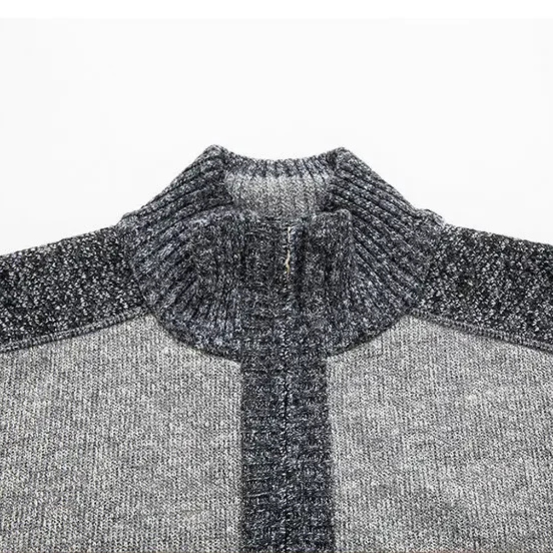 Mens Knit Jacket Fleece Lined Thick Warm Zip Front