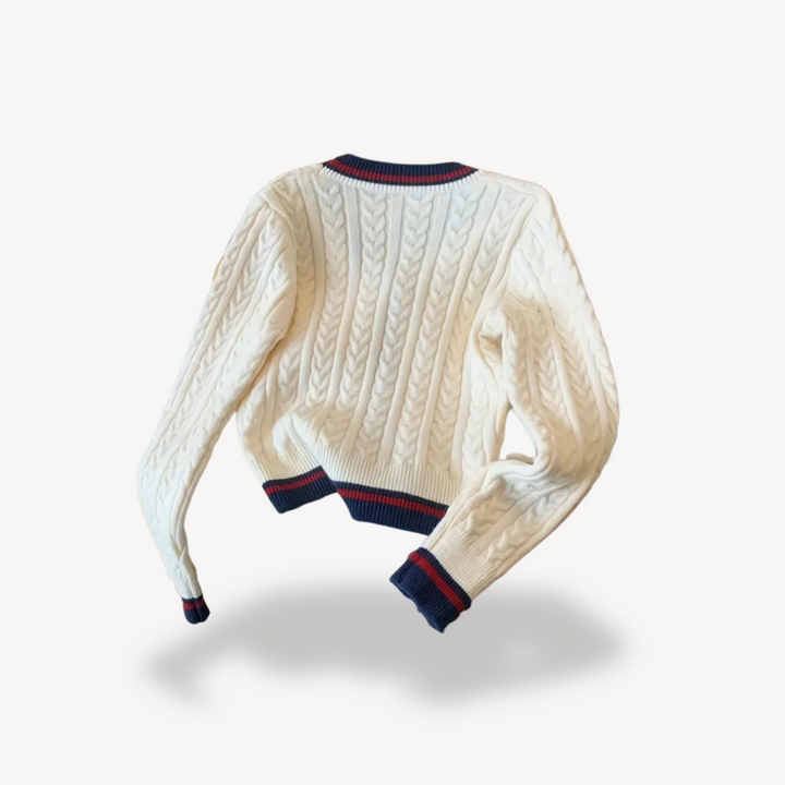 Womens Cardigan Sweater V-Neck Preppy Style