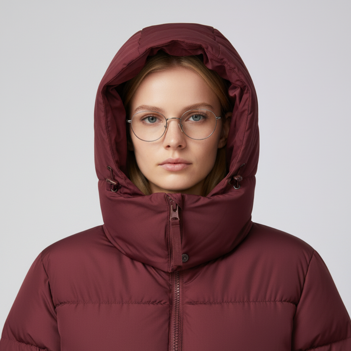 Womens Quilted Puffer Jacket Oversized High Collar Winter Outerwear