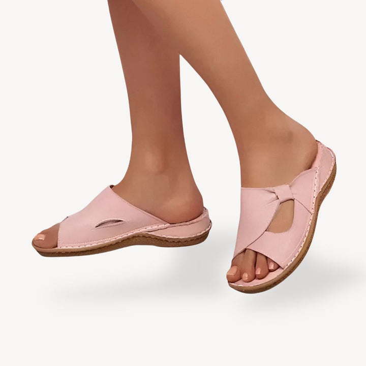 Womens Orthopedic Sandals with Cut-Out PU Upper