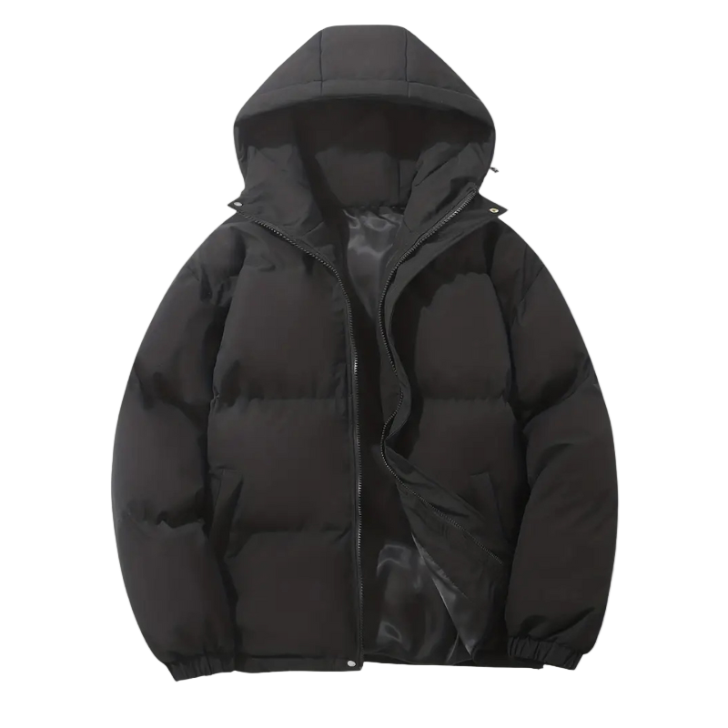 Mens Puffer Jacket with Hood Padded Warm Fit