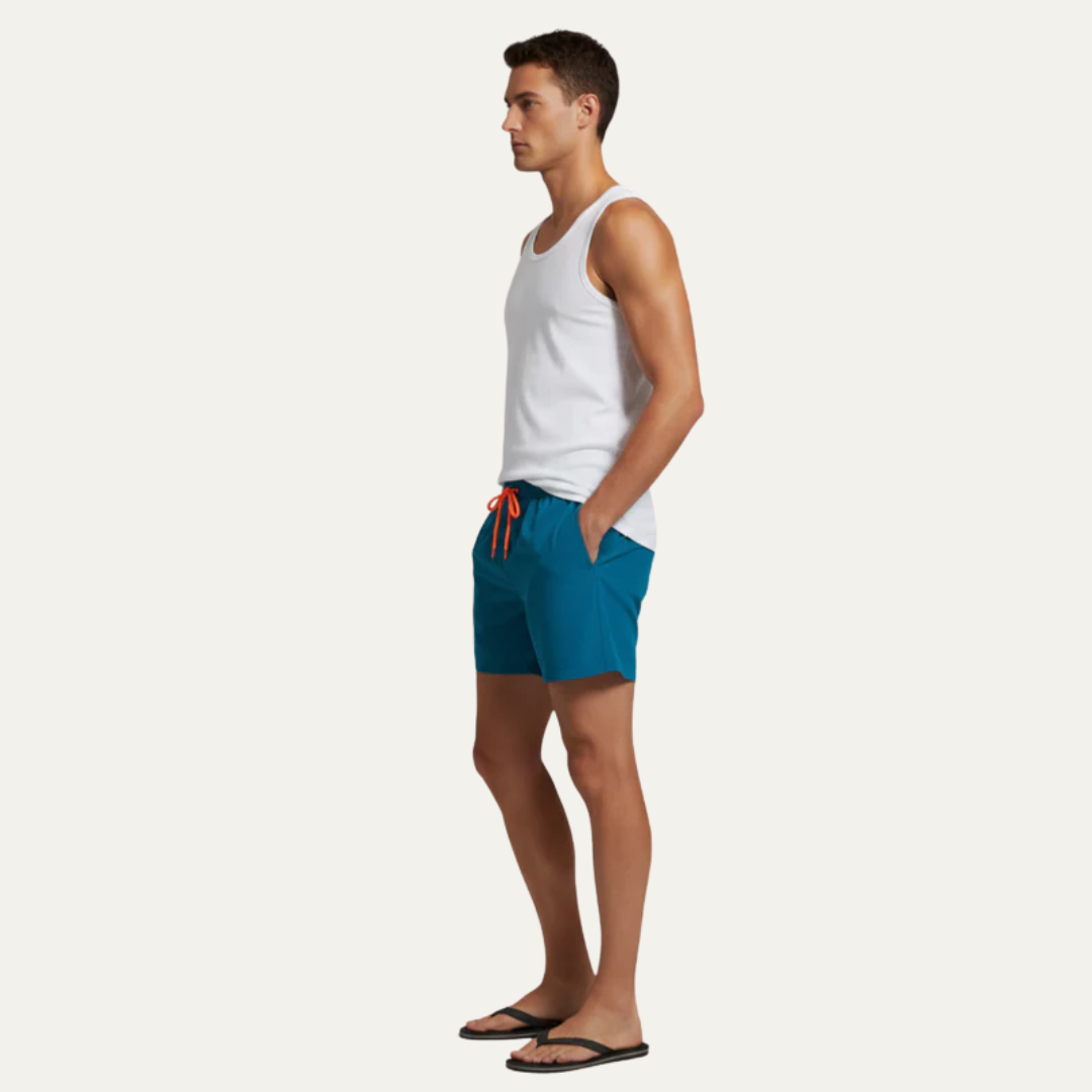 Mens Swim Shorts Mid-Thigh Simple Fit