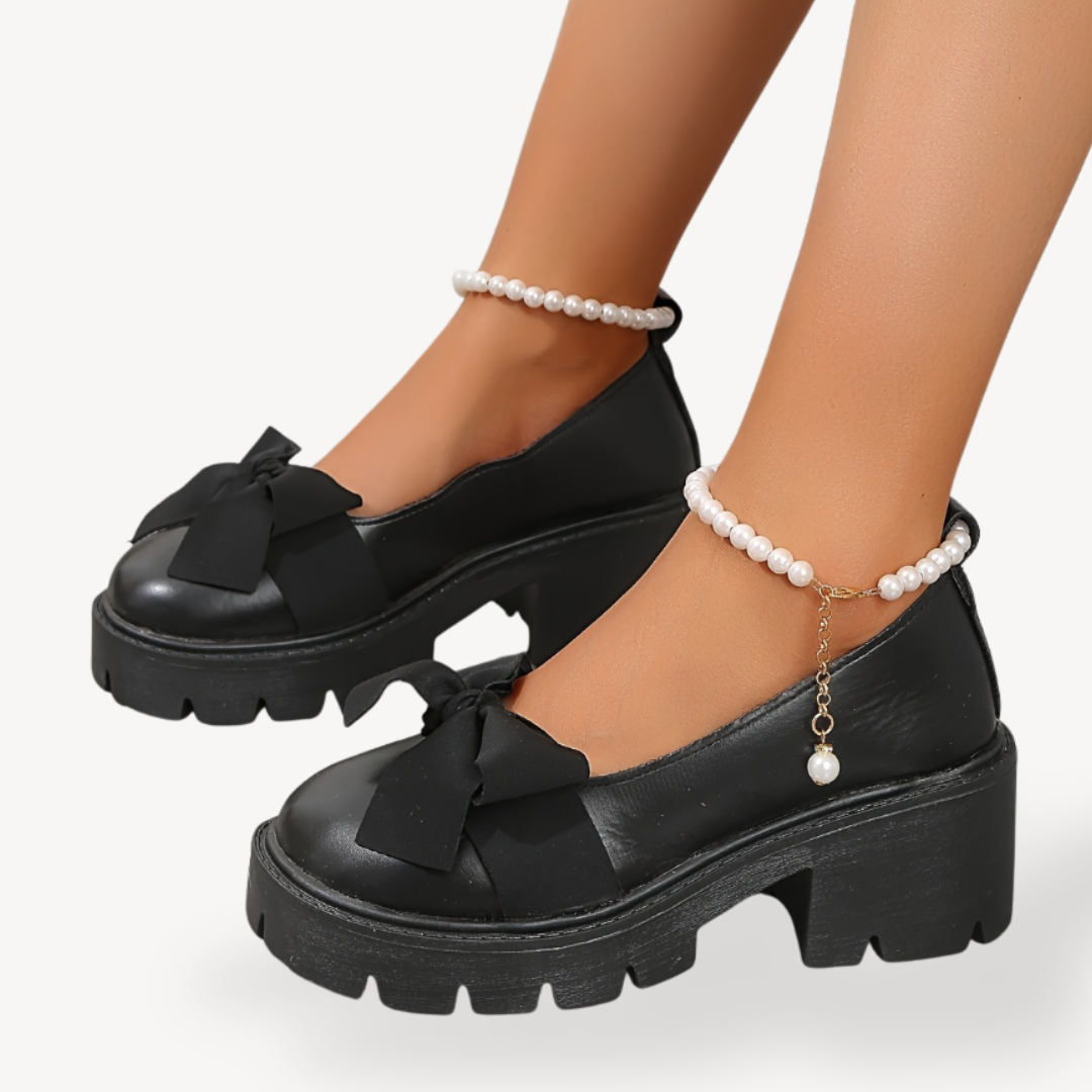 Womens Orthopedic Faux Leather Pumps Platform Style - BritishMode