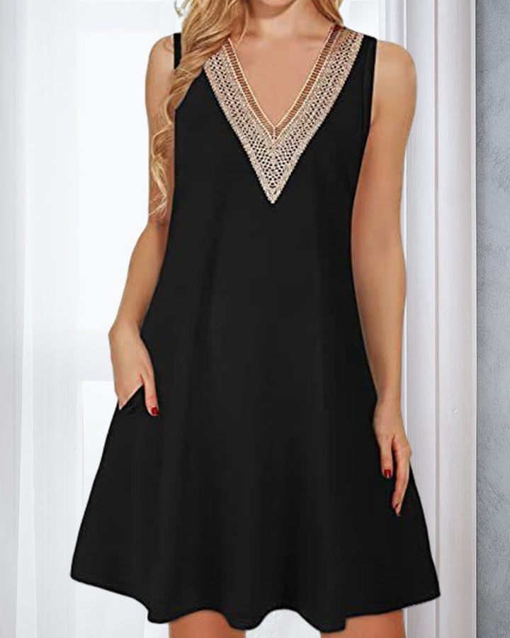 Womens Sundress Casual V-Neck Sleeveless - BritishMode