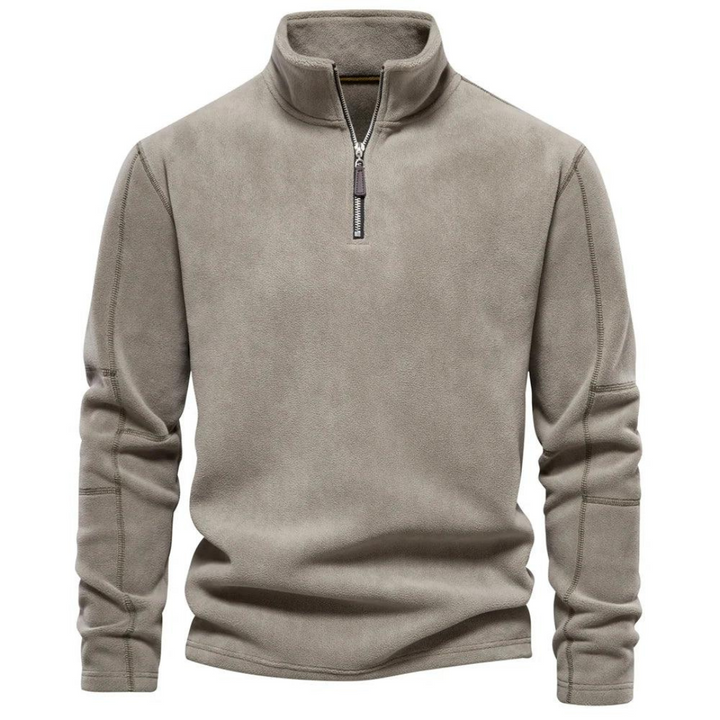 Mens Quilted Pullover with Funnel Neck