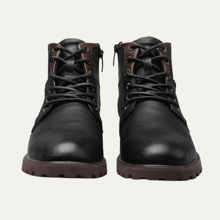 Mens Ankle Biker Boots Durable Vintage Style