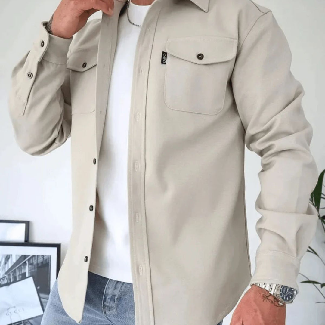 Mens Casual Overshirt Shirt Jacket Relaxed Fit