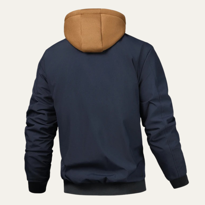 Mens Bomber Jacket Fleece Lined Hooded Warm Fit