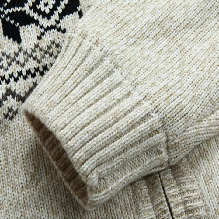 Mens Knit Jacket Zip-Up Hooded Winter Style