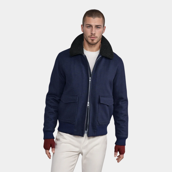 Mens Jacket with Woolen Collar