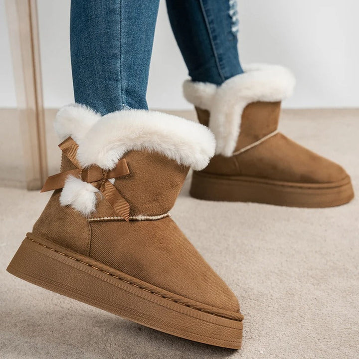 Womens Platform Boots Suede Material