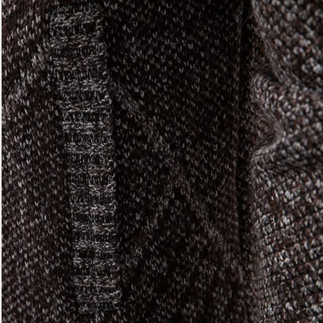 Mens Knit Fleece Zip Cardigan Diamond Pattern