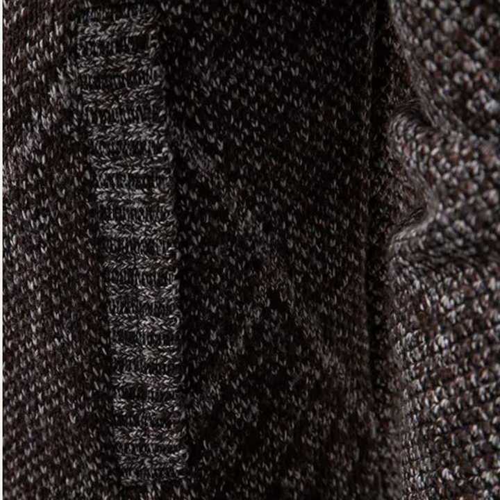 Mens Knit Fleece Zip Cardigan Diamond Pattern