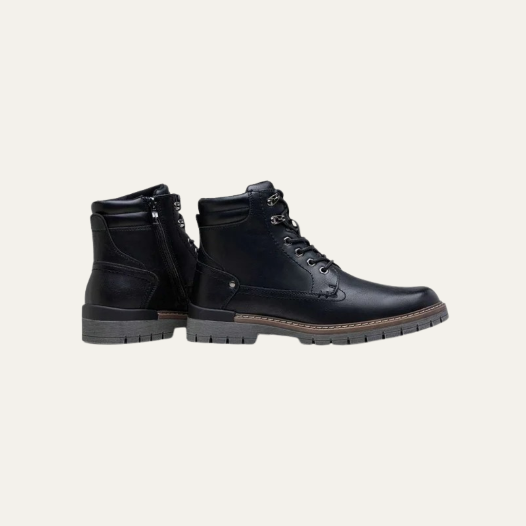 Mens Combat Boots Lace-Up Military Style Lug Sole