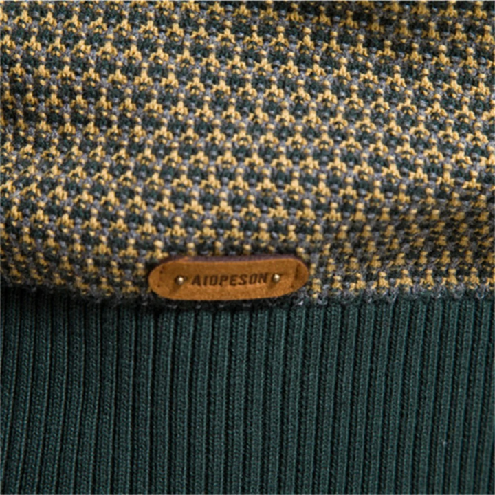 Mens Knit Jumper with Contrast Trim Winter Warm Fit