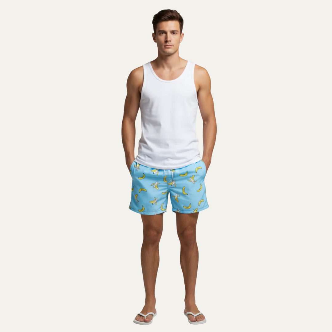 Mens Board Shorts Drawstring Relaxed Fit
