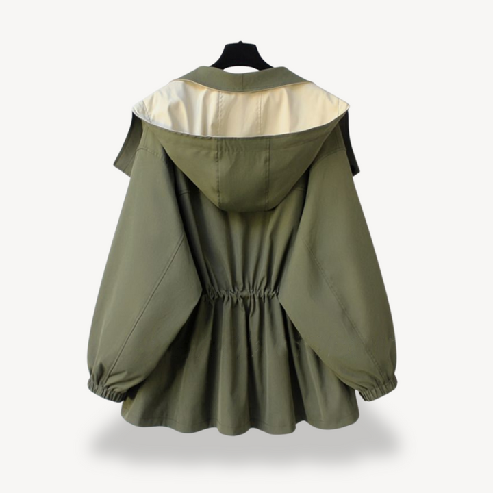 Womens Trench Coat Colorblock Design Classic Fit