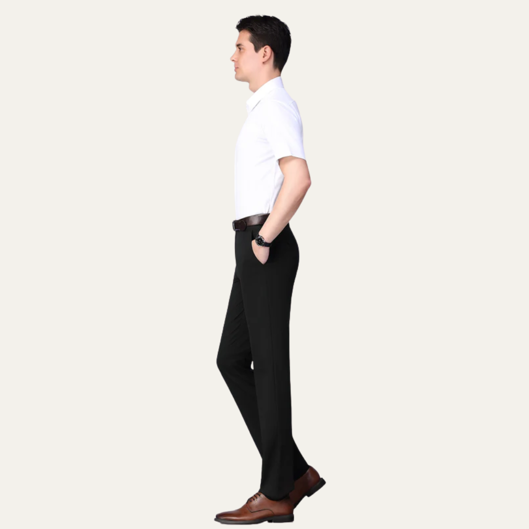 Mens Dress Trousers Tailored Straight Fit