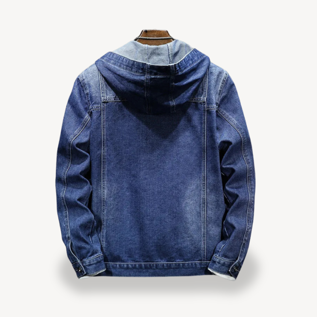 Mens Denim Hoodie Jacket Casual Fit