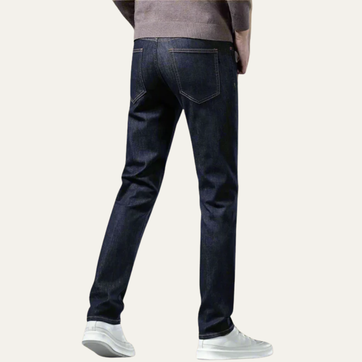 Mens Denim Jeans Stretch Classic Straight Fit