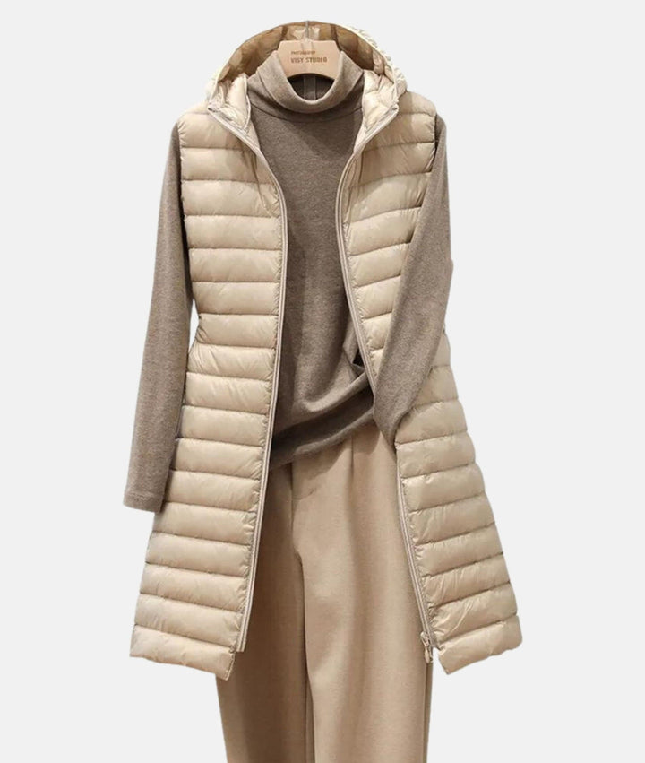 Womens Sleeveless Winter Coat Classic Fit