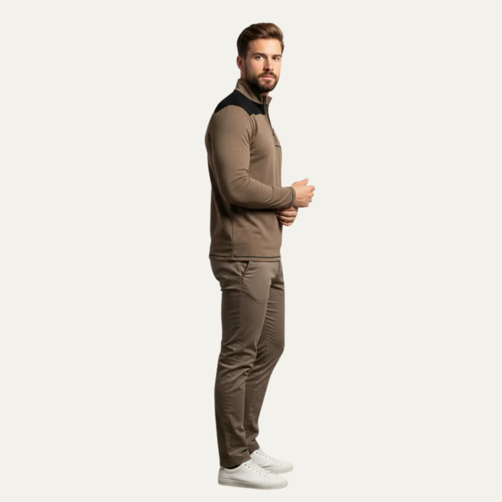 Mens Technical Pullover Quarter Zip Chest Pocket