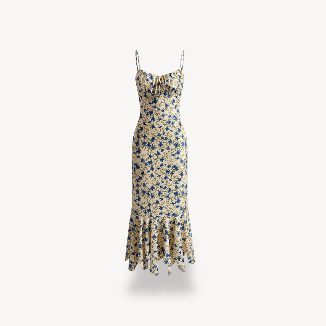 Womens Maxi Dress Floral Pattern Flowing Fit