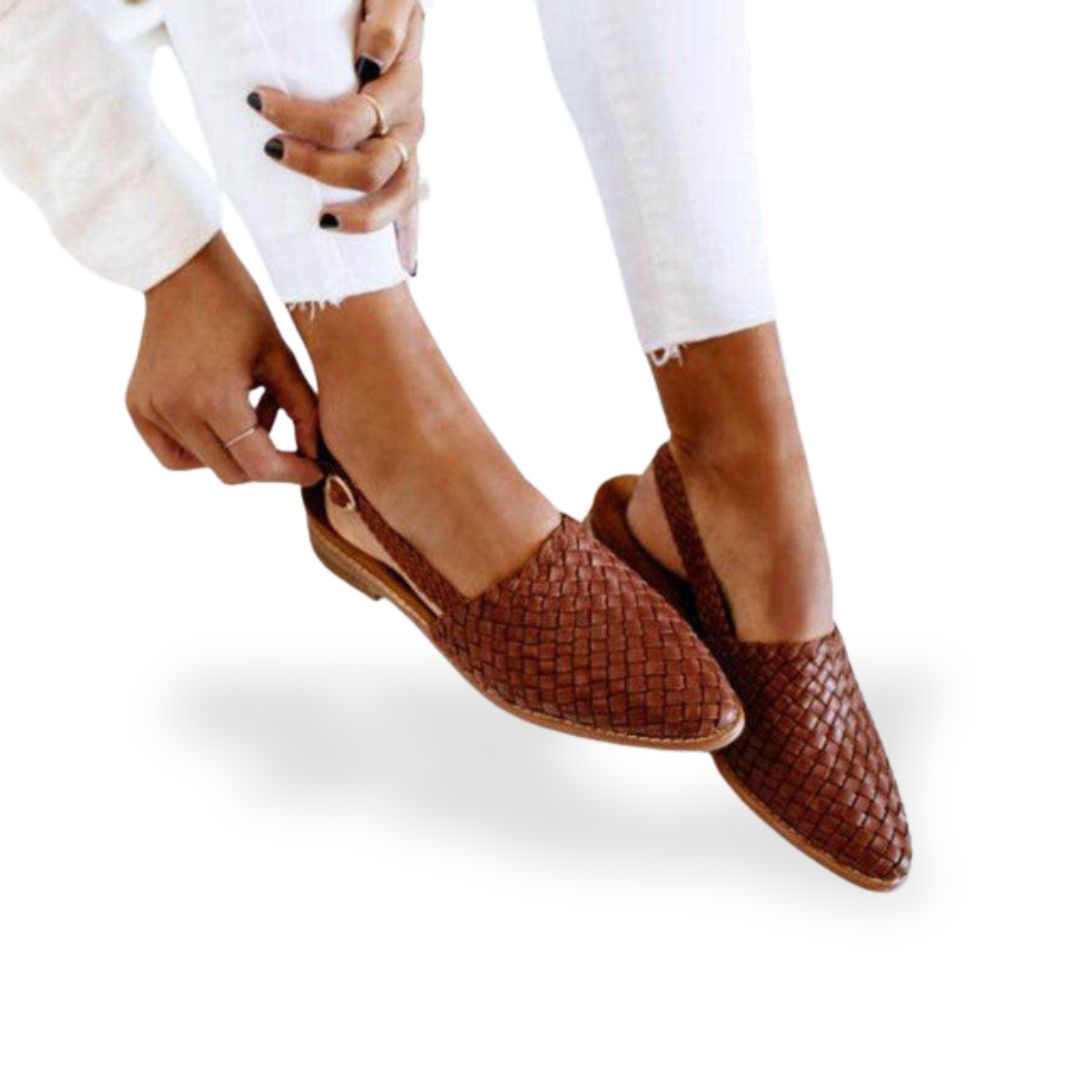Womens Orthopedic Flats Woven Pointed Toe - BritishMode
