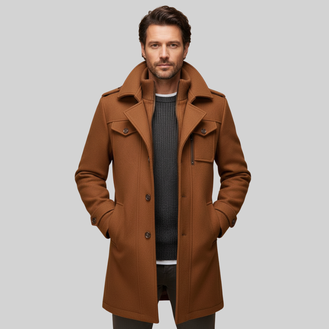 Mens Slim Wool Business Coat