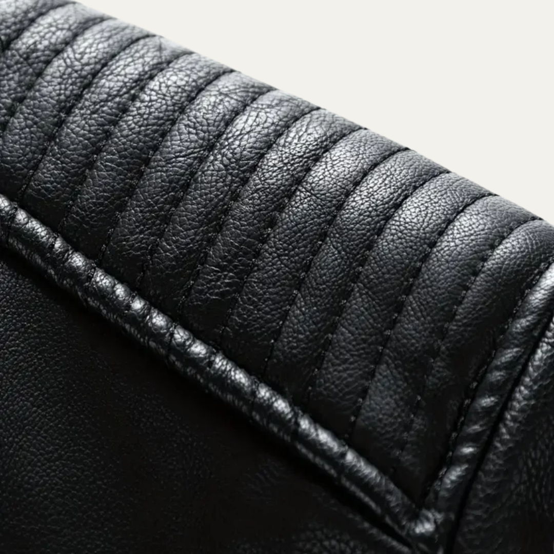 Mens Motorcycle Jacket Faux Leather Slim Fit