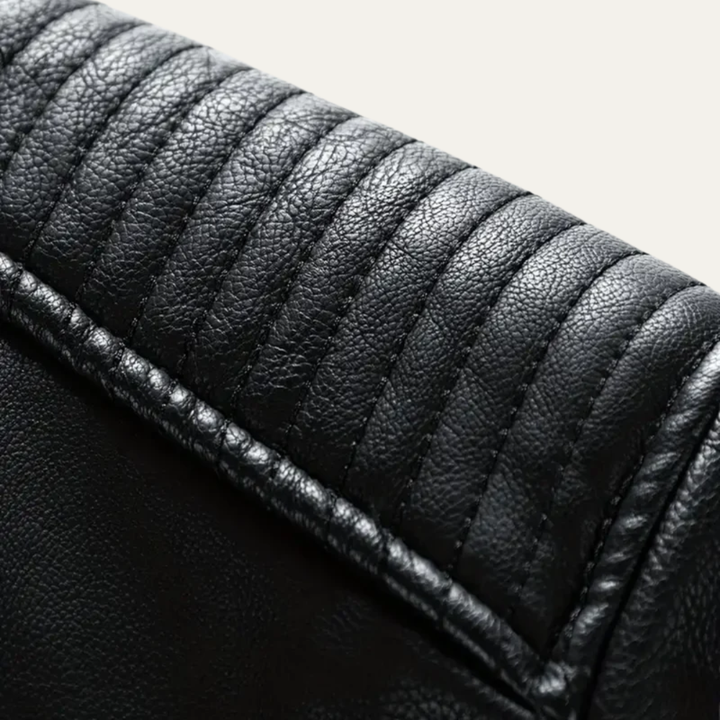Mens Motorcycle Jacket Faux Leather Slim Fit