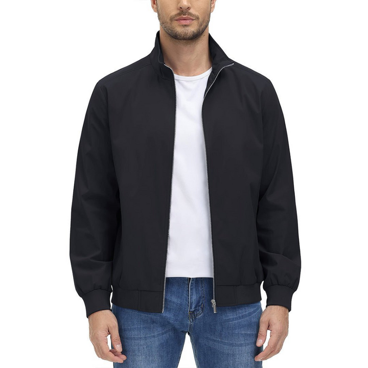 Mens Blouson Jacket Zip Front Minimalist Style