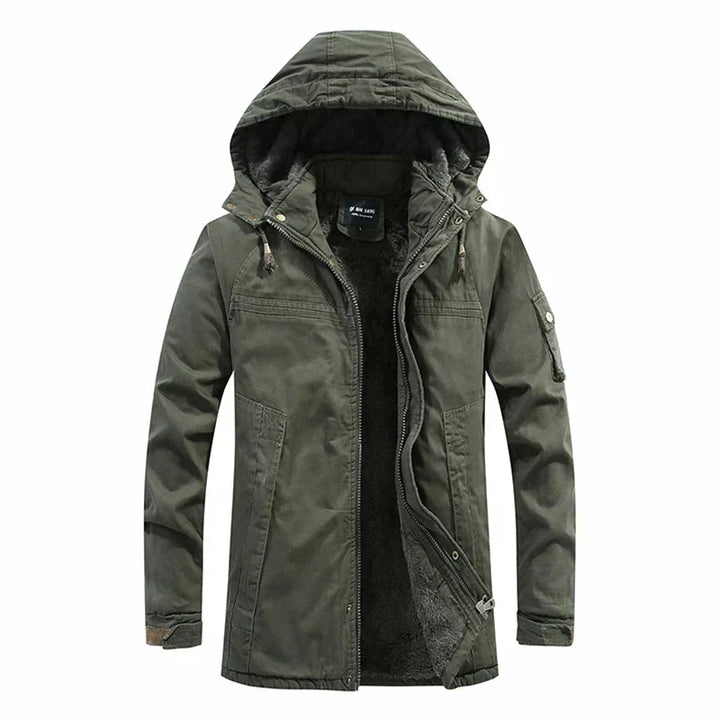 Mens Hooded Winter Jacket Insulated Warm Fit