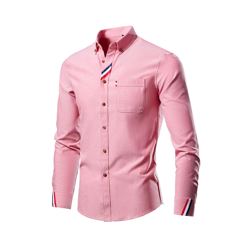 Mens Long Sleeve Button-Down Shirt Relaxed Fit
