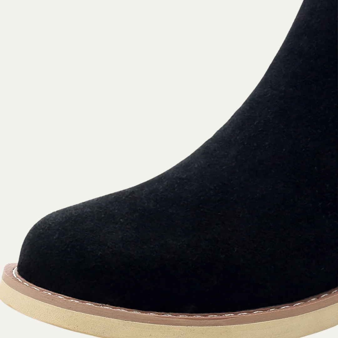 Mens Chelsea Boots Leather Suede Fur Lining