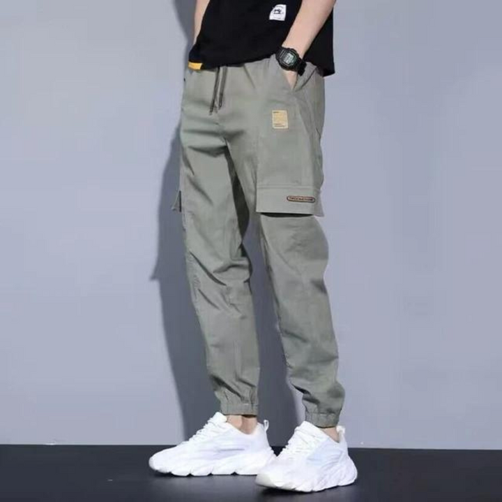 Mens Cargo Pants Cotton Comfortable Elastic Waist
