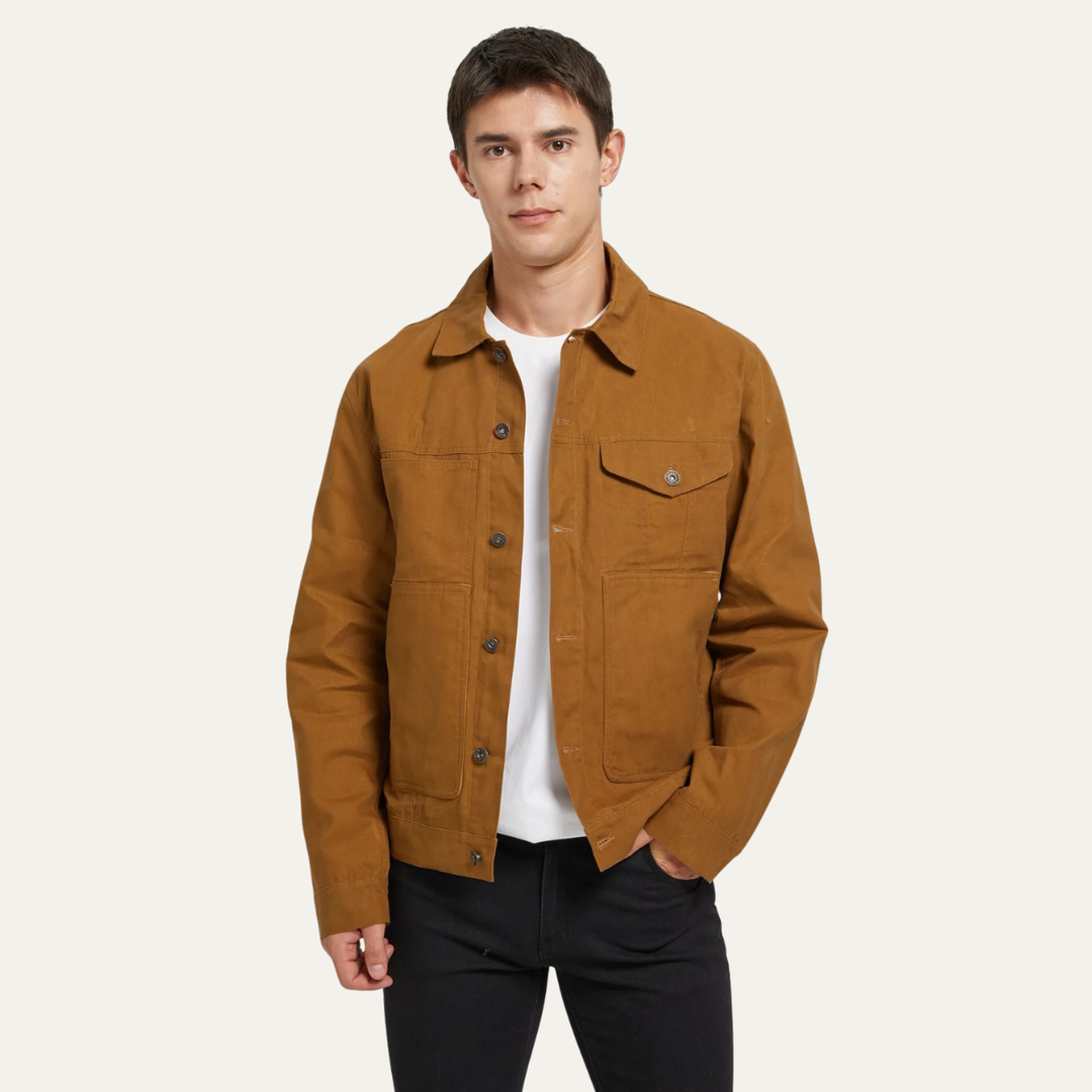 Mens Canvas Jacket Retro Ranch Style