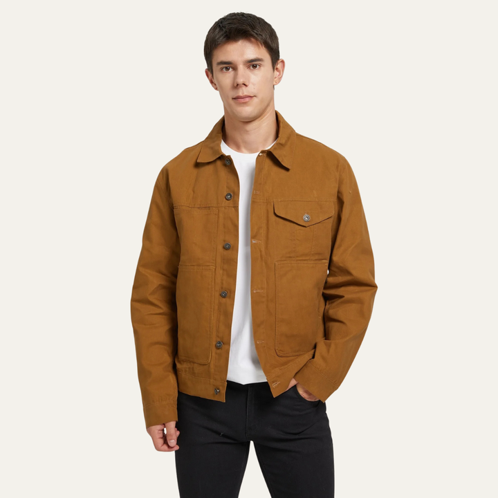 Mens Canvas Jacket Retro Ranch Style