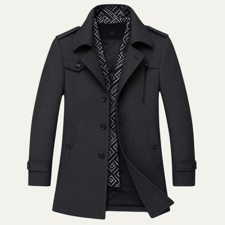 Mens Tailored Coat Wool Blend Slim Fit