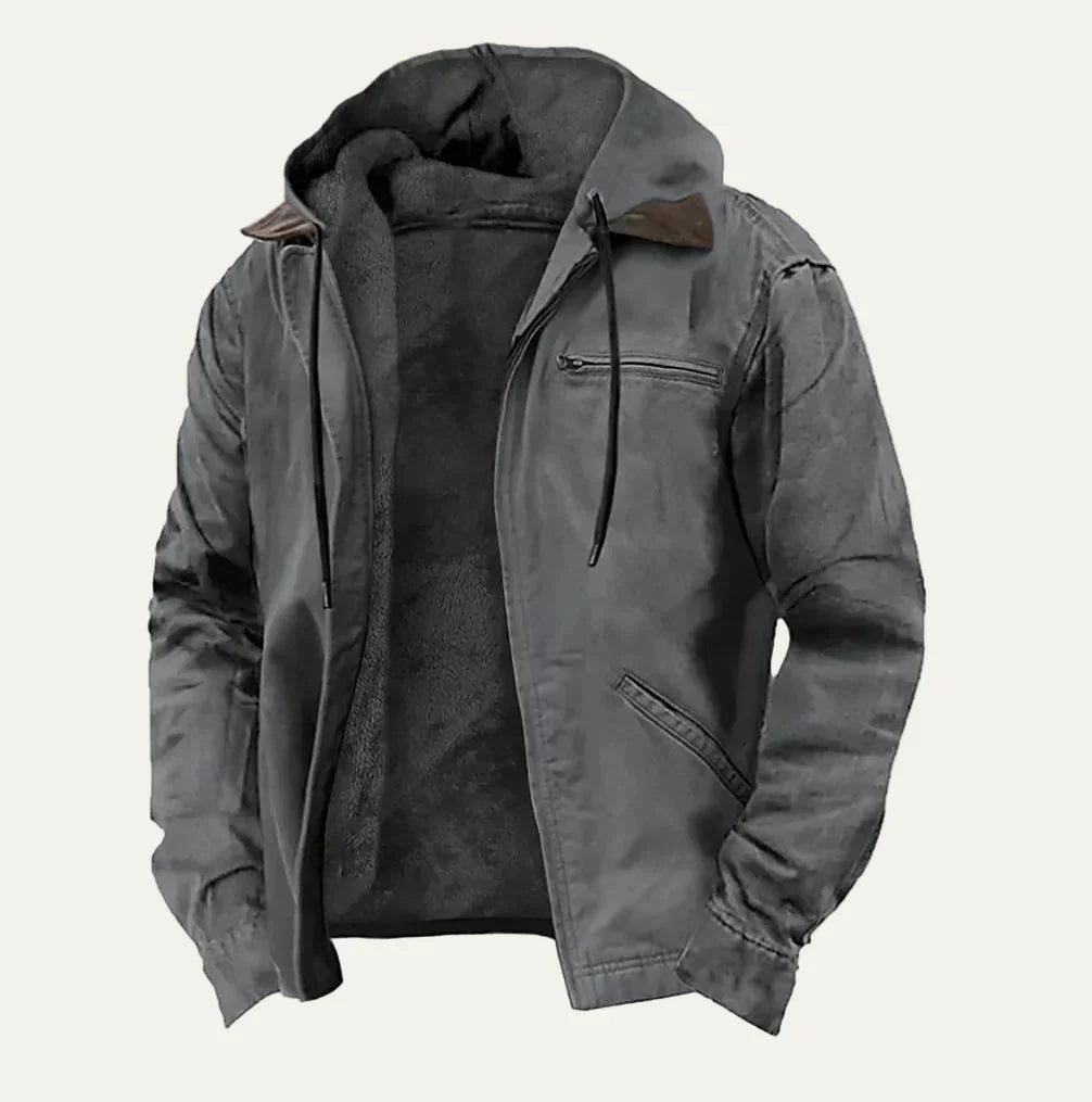Mens Canvas Work Jacket Sherpa Lined Rugged Fit