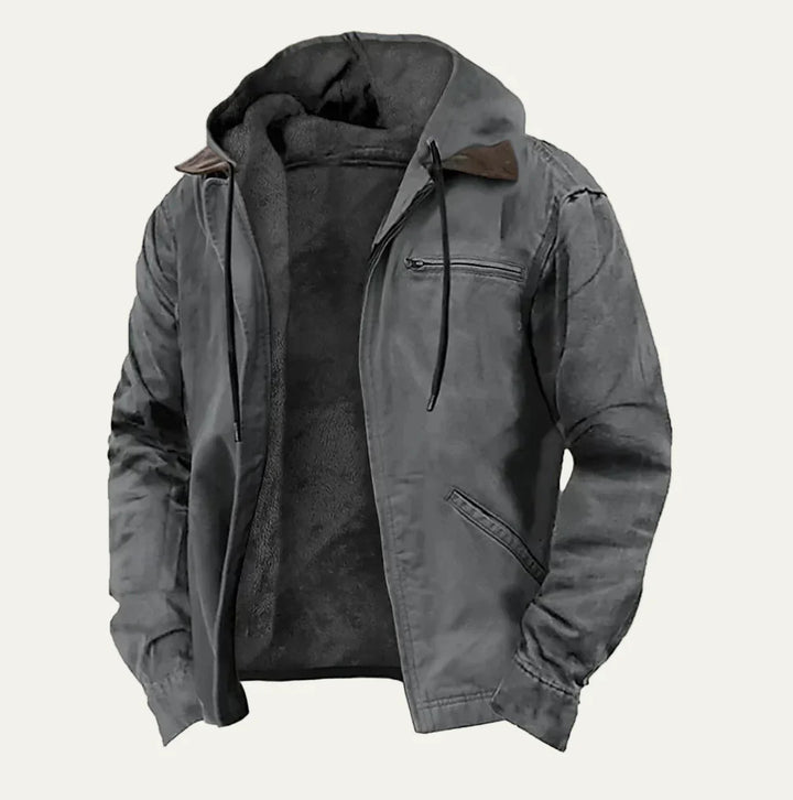 Mens Canvas Work Jacket Sherpa Lined Rugged Fit