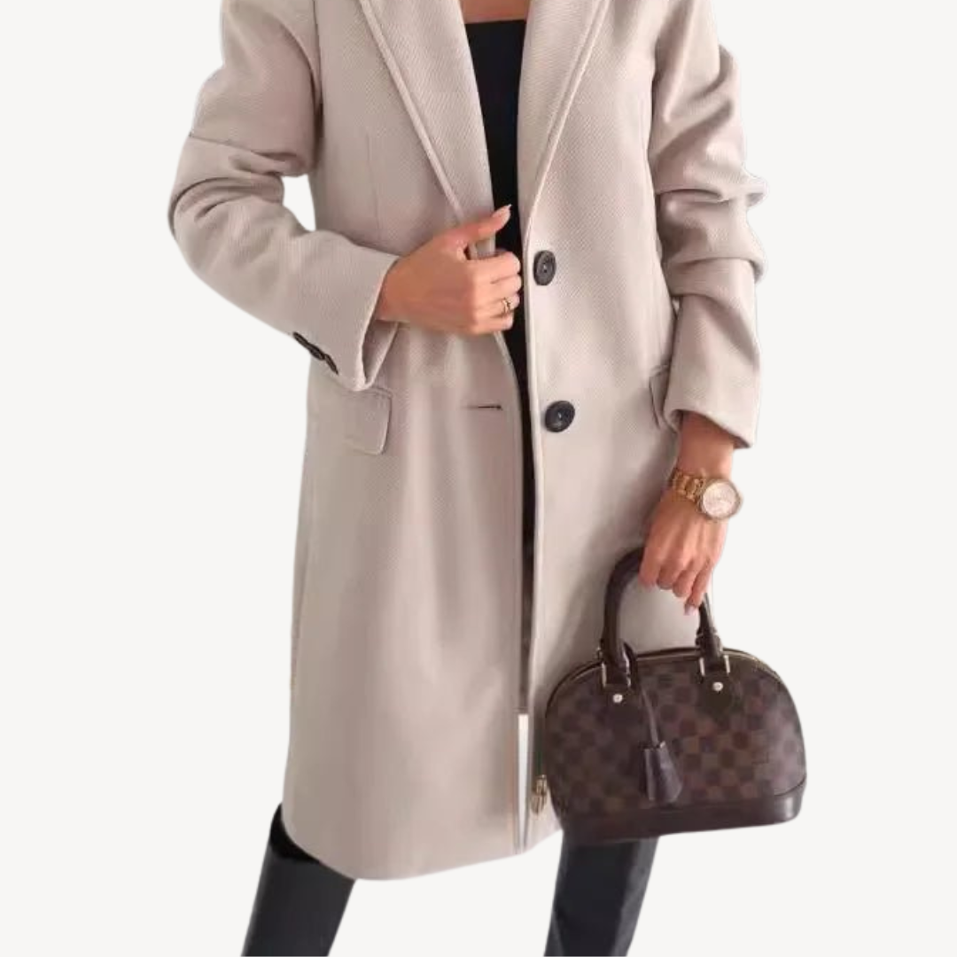 Womens Wool Blend Coat Relaxed Fit with Pockets