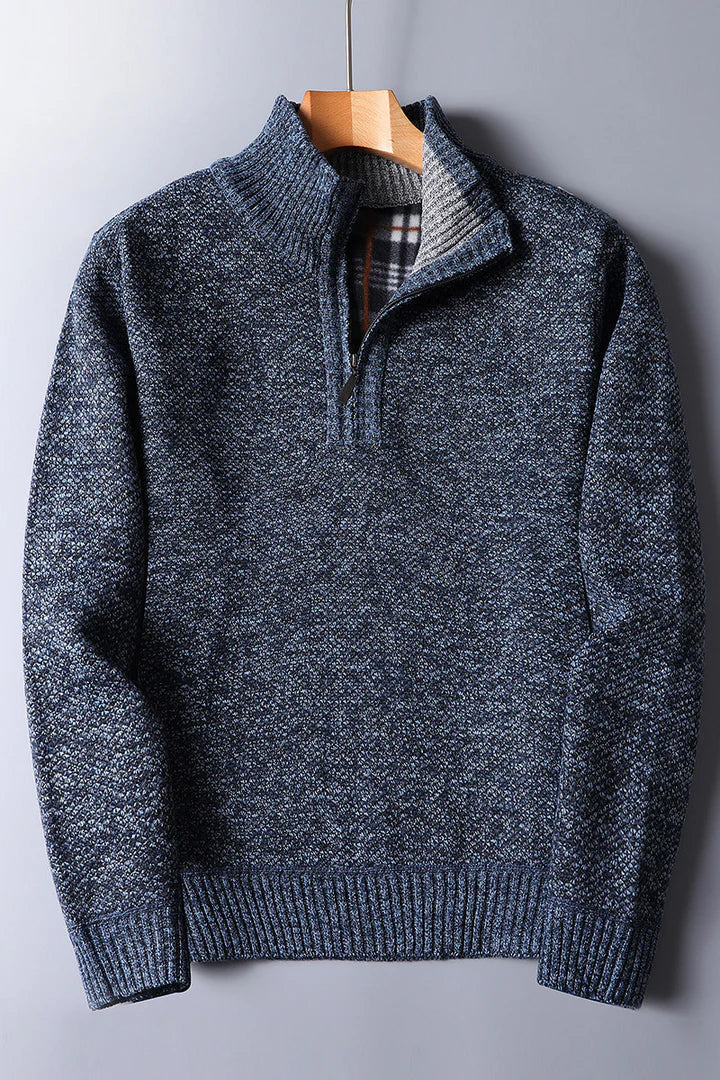 Mens Knit Sweater Zip-Up Comfortable Fit - BritishMode
