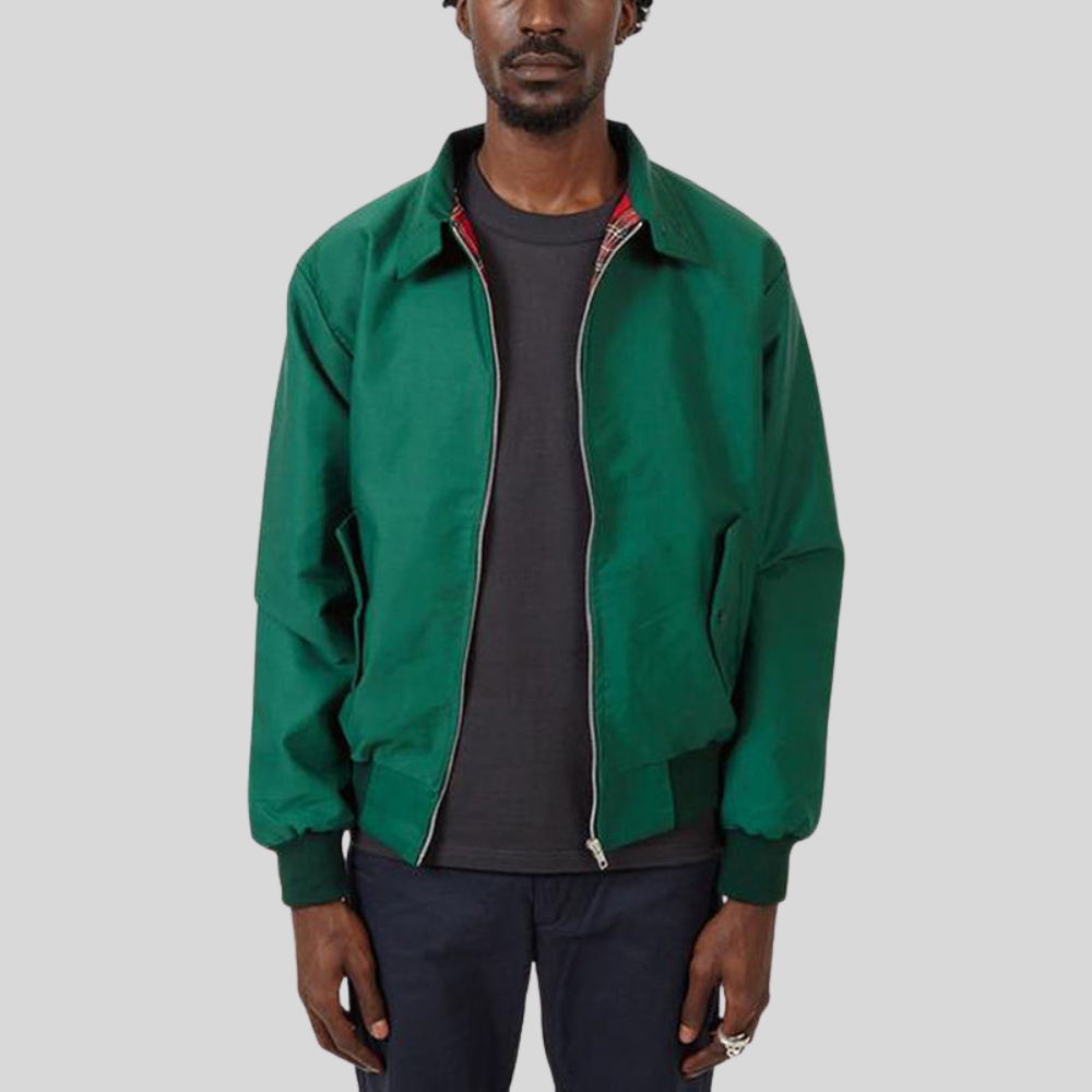 Mens Harrington Jacket Zip Front Classic Fit