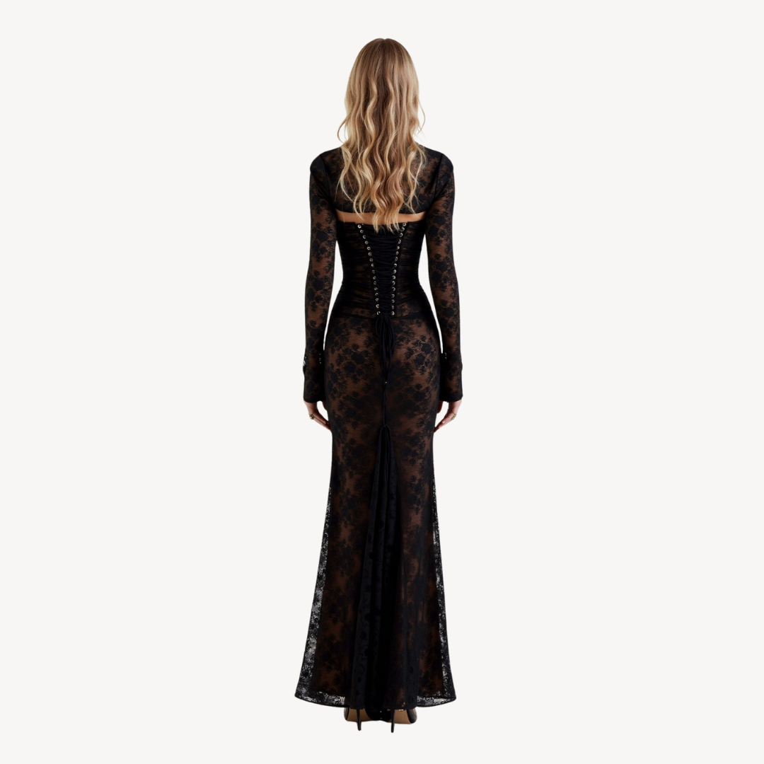 Womens Lace Dress with Long Sleeve