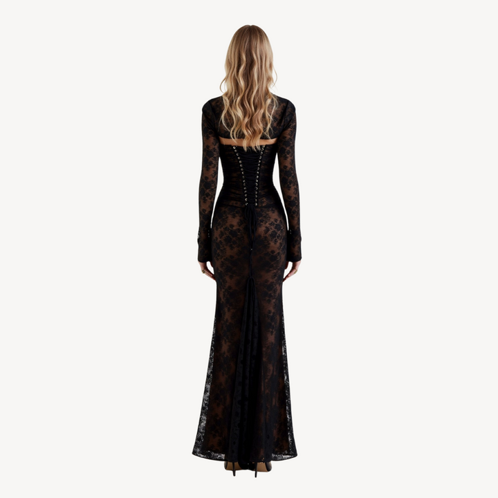 Womens Lace Dress with Long Sleeve