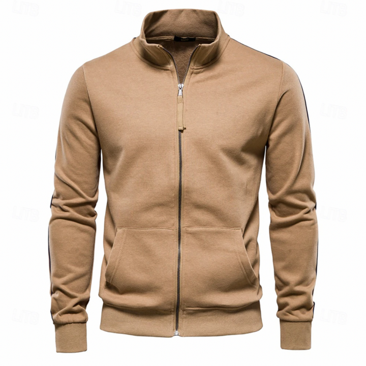 Mens Track Jacket with Stripe Sleeve Detail