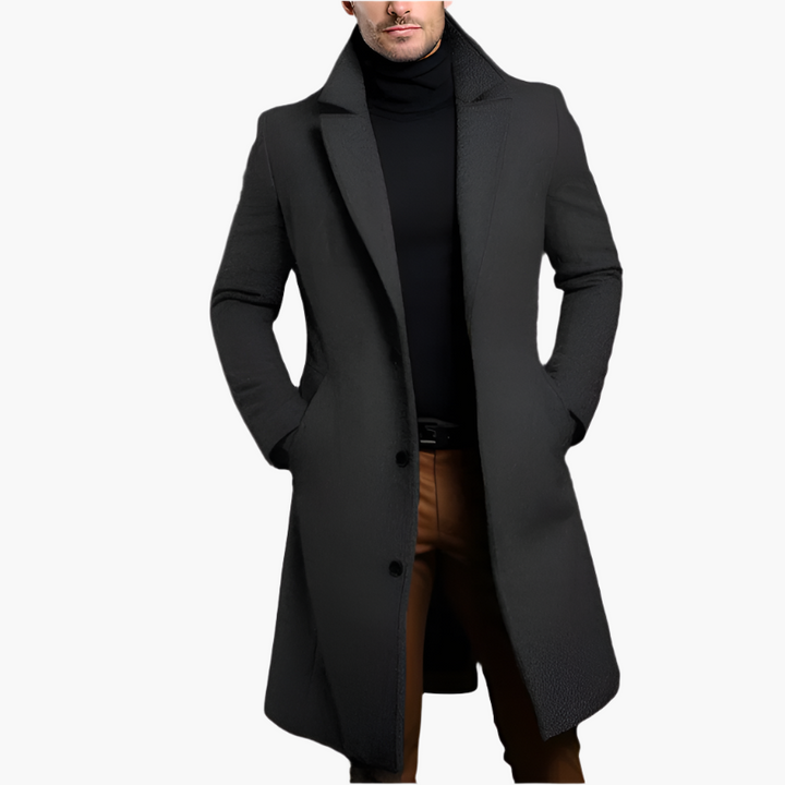 Mens Formal Long Topcoat Single Breasted